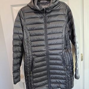 Women's Gray Long Puffer Jacket